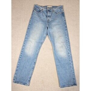 Levis Blue Jeans Womens Size 28 Wedgie Straight Button Fly Big E High Rise